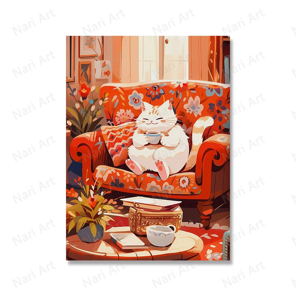 Coffee Cat Purr-fekt Retro Slik