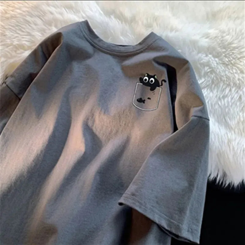 Coffee Cat 'Meow Me Too' Oversized T-Shirt