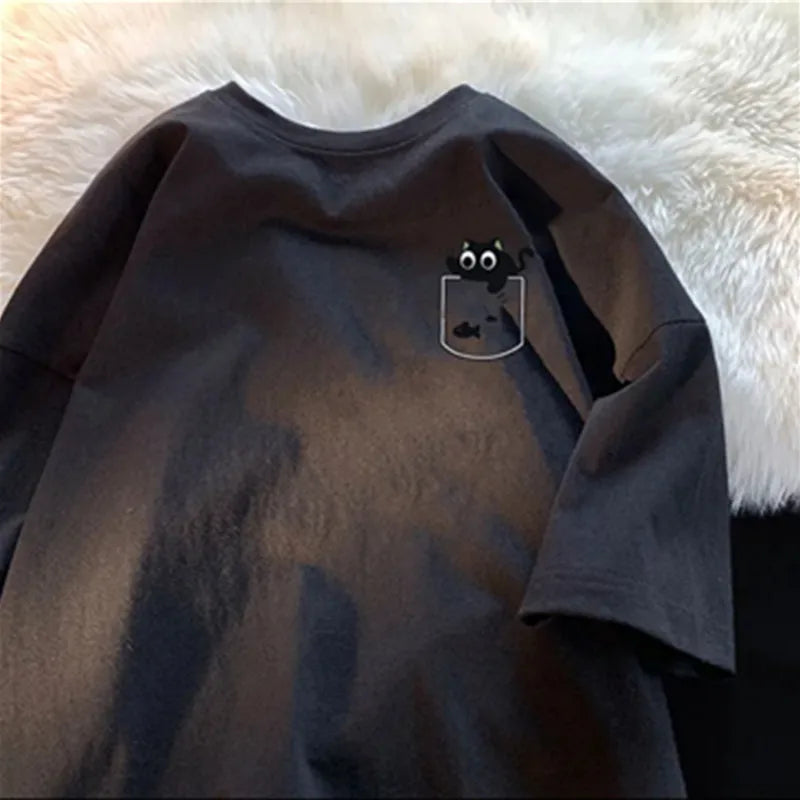 Coffee Cat 'Meow Me Too' Oversized T-Shirt