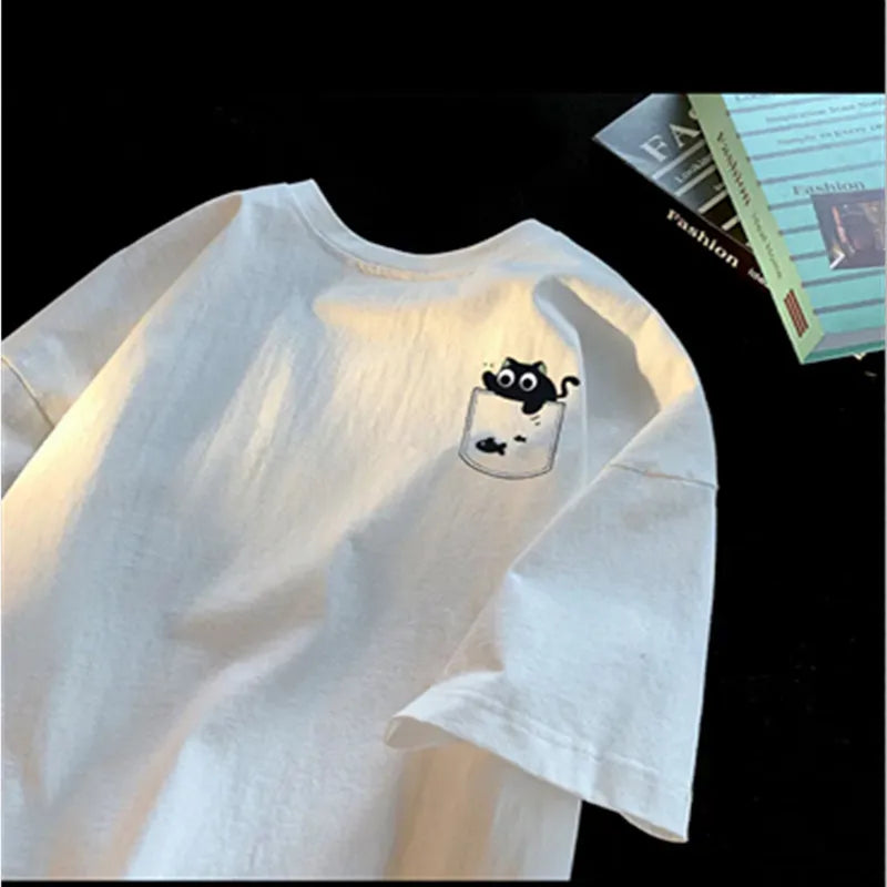 Coffee Cat 'Meow Me Too' Oversized T-Shirt